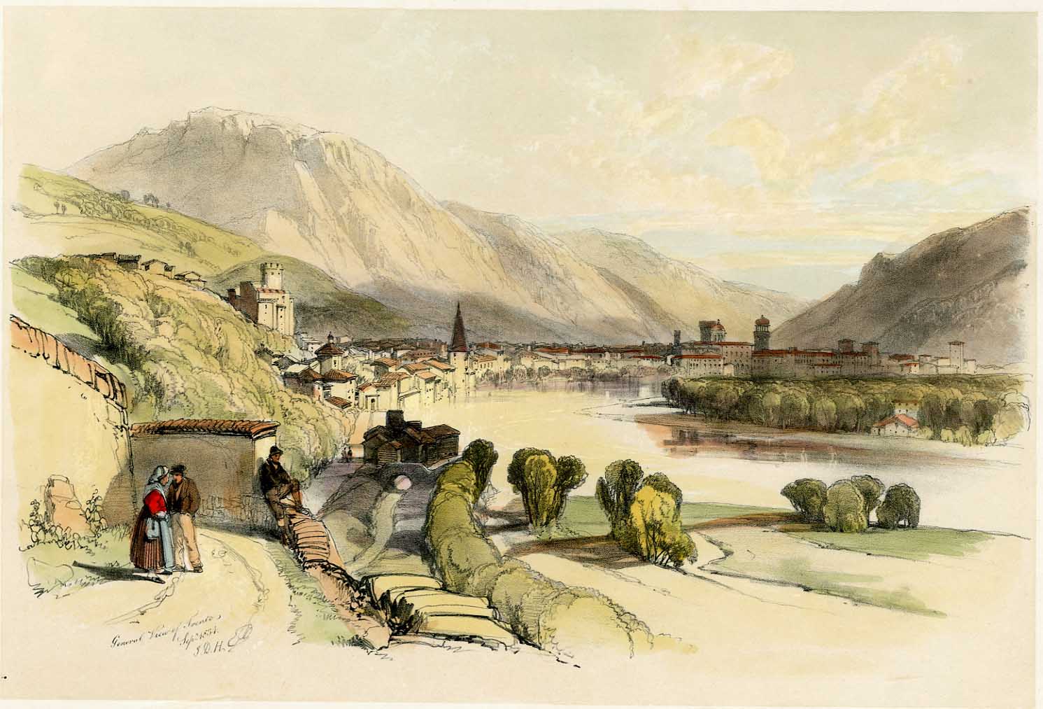 General view of Trento (color).