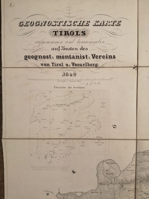 Geognostische Karte Tirols aufgenommen und heausgegeben auf Kosten des geognostisch-montanistischen …