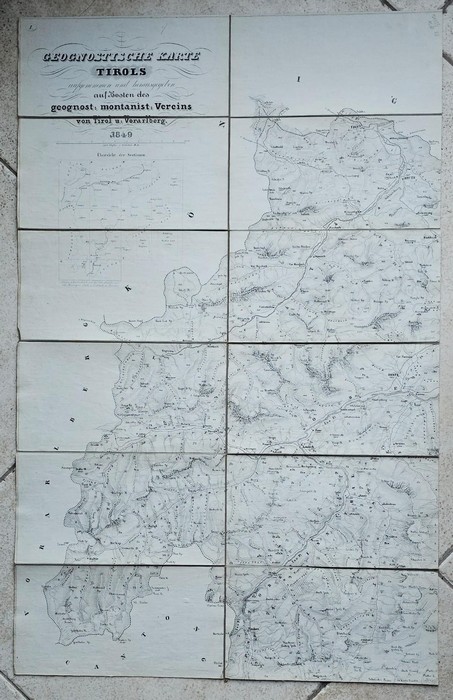 Geognostische Karte Tirols aufgenommen und heausgegeben auf Kosten des geognostisch-montanistischen …