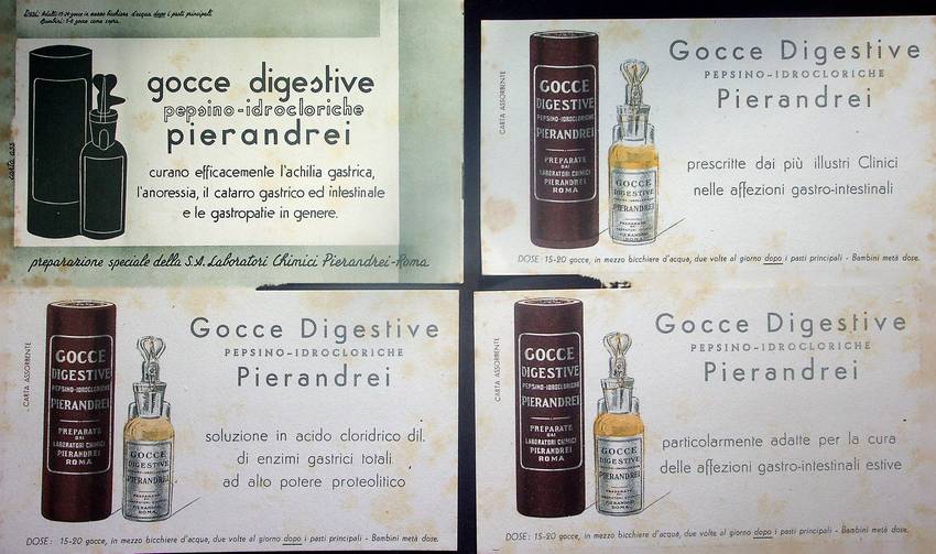 Gocce digestive: pepsino - idrocloriche: Pierandrei.