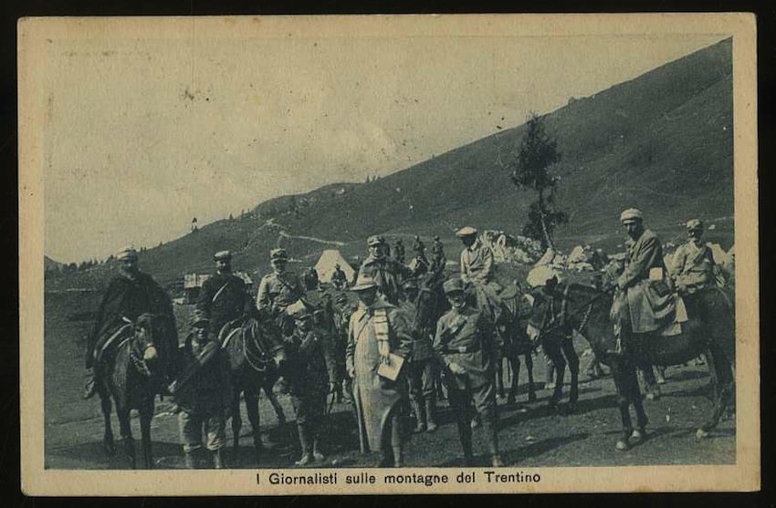 I giornalisti sulle montagne del Trentino.