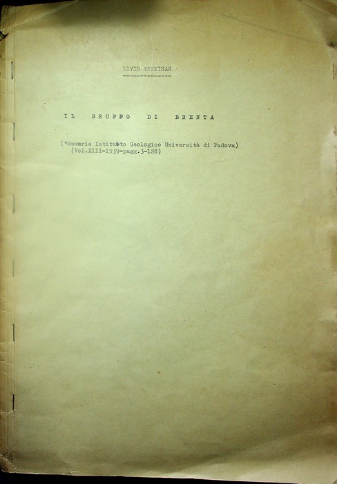 Il gruppo di Brenta: DATTILOSCRITTO D'EPOCA.