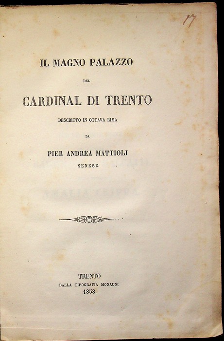 Il Magno Palazzo del cardinal di Trento: descritto in ottava …