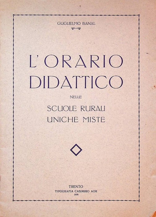 L'orario didattico nelle scuole rurali uniche miste.