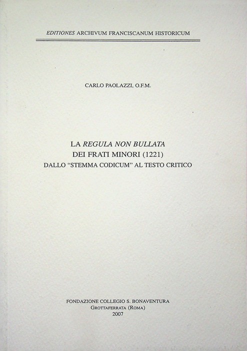 La Regula non bullata dei Frati minori (1221): dallo Stemma …