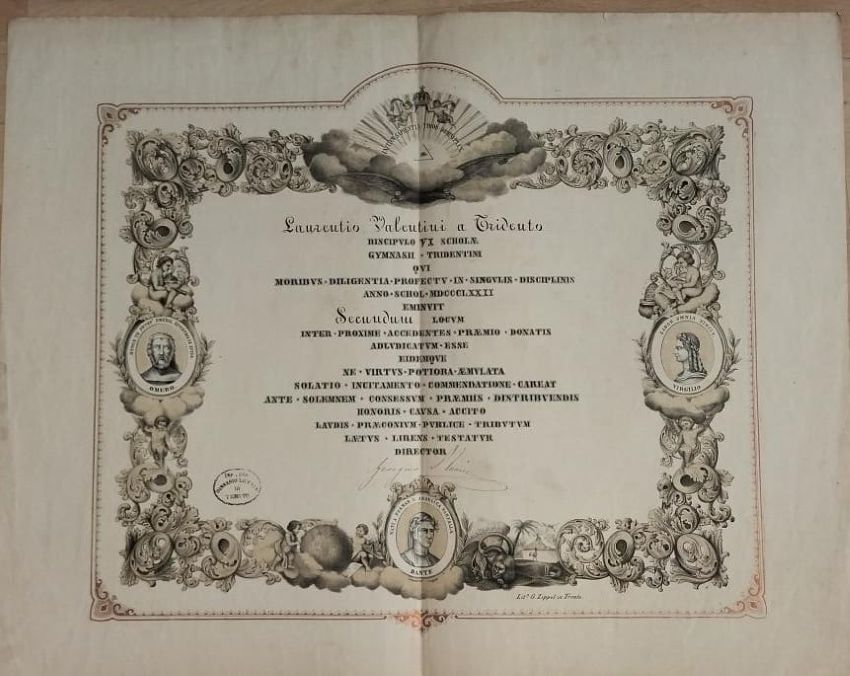 Laurentio Valentini a Tridento discipulo VI scholae gymnasii tridentini qui …
