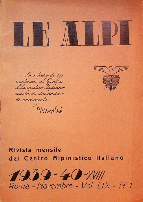 Le Alpi: rivista mensile del CAI: n. 1.
