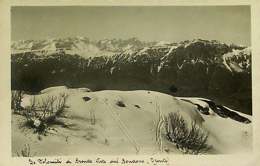 Le Dolomiti di Brenta viste dal Bondone (Trento).