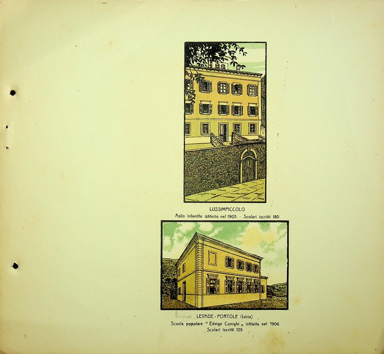 Lussimpiccolo. Asilo infantile istituito nel 1905. Scolari iscritti 180; Levade …