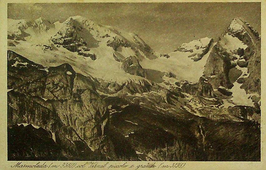 Marmolada (m. 3360) col Vernel piccolo e grande (m. 3195).