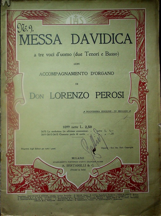 Messa Davidica a tre voci d'uomo (due Tenori e Basso), …