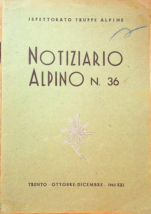 Notiziario alpino N. 36 ottobre - dicembre 1942.