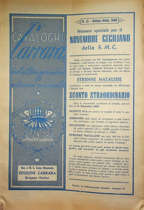 Numero speciale per il novembre ceciliano della S.M.C.: N. 13 …