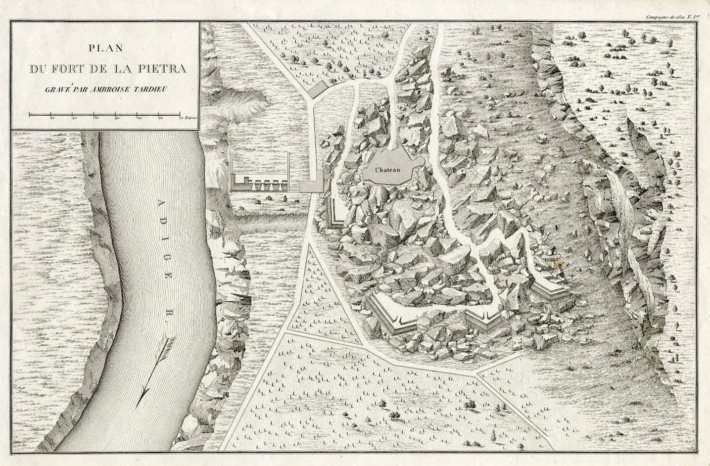 Plan du fort de la Pietra. GravÃ¨e Par Ambroise Tardieu.