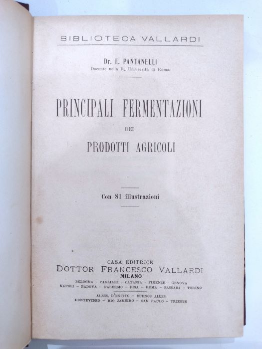 Principali fermentazioni dei prodotti agricoli.