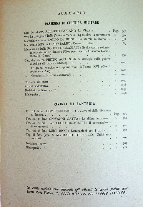 Rassegna di cultura militare: Anno I - N. 11 - …