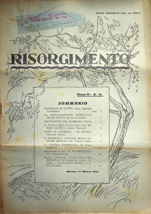 Risorgimento: rivista settimanale politica: A. II - N. 11: Milano, …