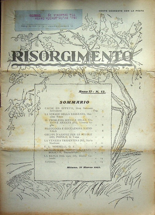 Risorgimento: rivista settimanale politica: A. II - N. 13: Milano, …