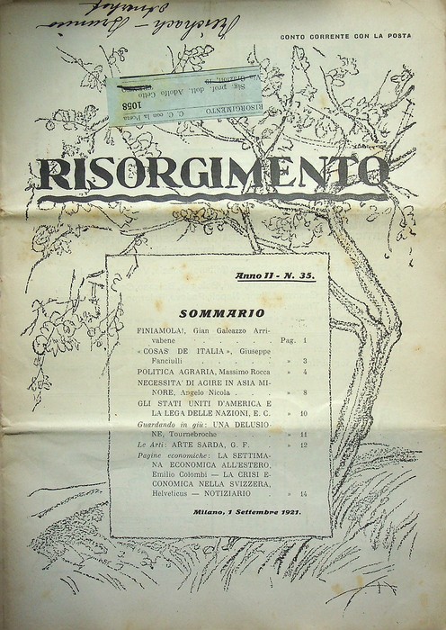 Risorgimento: rivista settimanale politica: A. II - N. 33: Milano, …