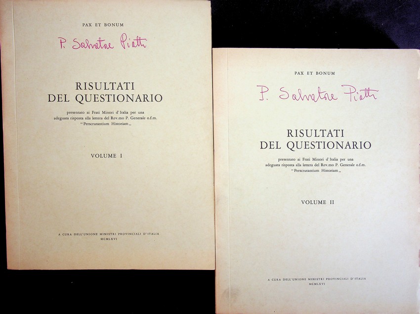 Risultati del questionario : presentato ai Frati minori d'Italia per …