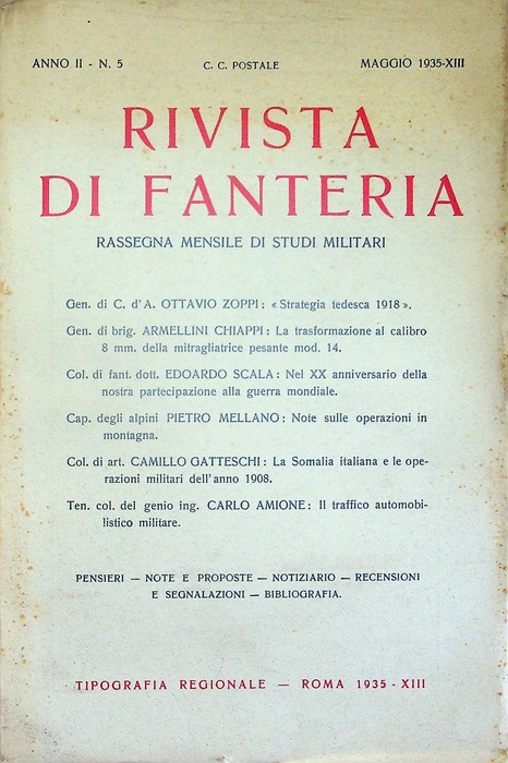 Rivista di fanteria: rassegna mensile di studi militari: Anno II …