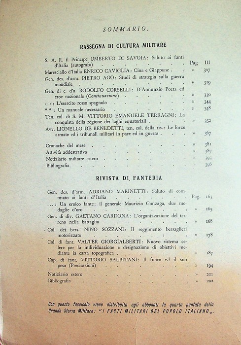Rivista di fanteria: rassegna mensile di studi militari: Anno IV …
