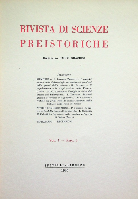 Rivista di scienze preistoriche: Vol. I - Fasc. 3.