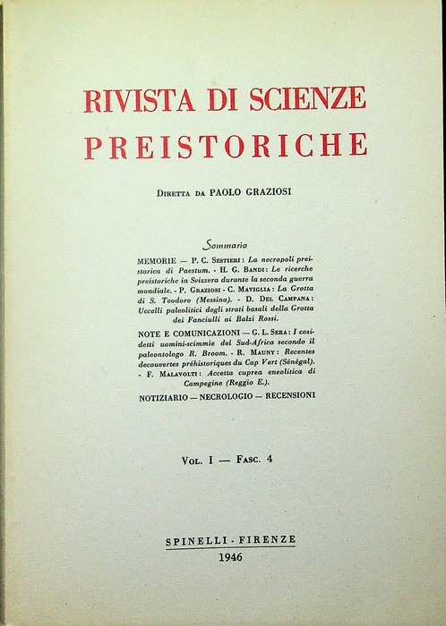 Rivista di scienze preistoriche: Vol. I - Fasc. 4 (1946).