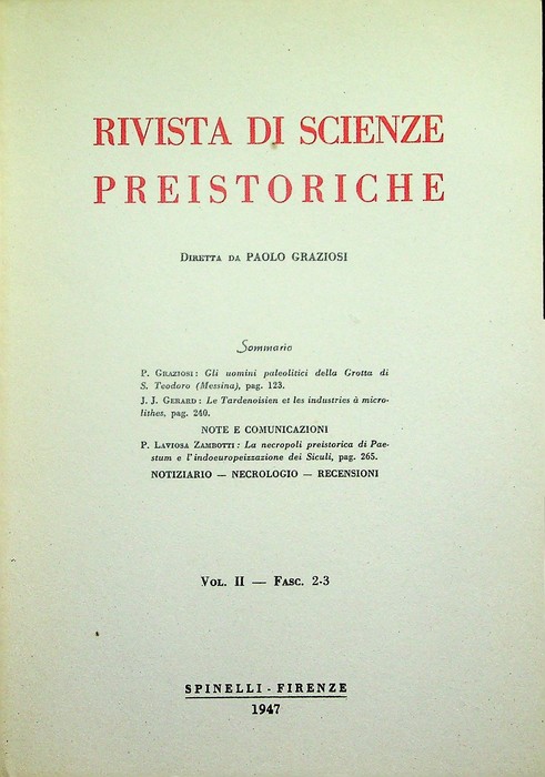 Rivista di scienze preistoriche: Vol. II - Fasc. 2-3 (1947).
