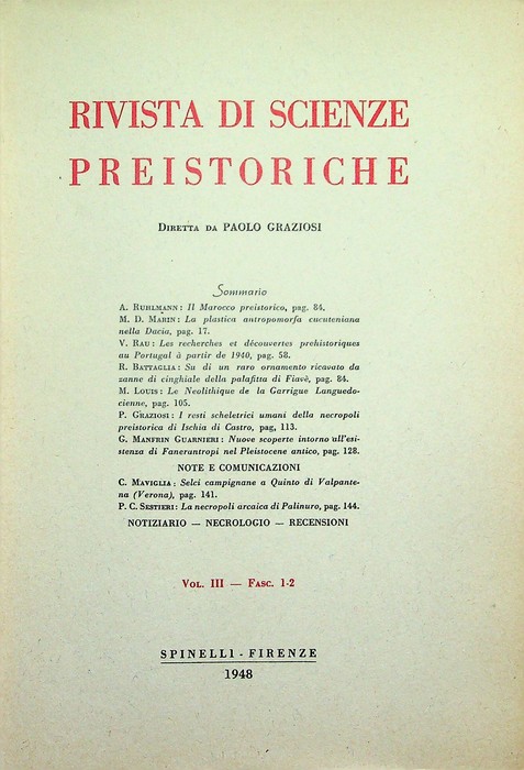 Rivista di scienze preistoriche: Vol. III - Fasc. 1-2 (1948).