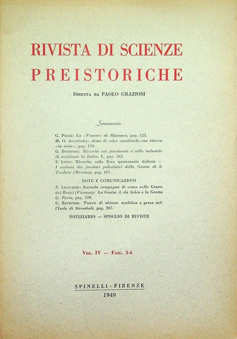 Rivista di scienze preistoriche: Vol. IV - Fasc. 3-4 (1949).