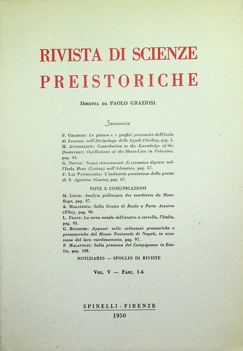 Rivista di scienze preistoriche: Vol. VIII - Fasc. 1-2.