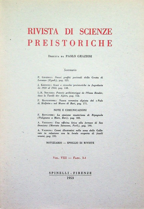 Rivista di scienze preistoriche: Vol. VIII - Fasc. 3-4.