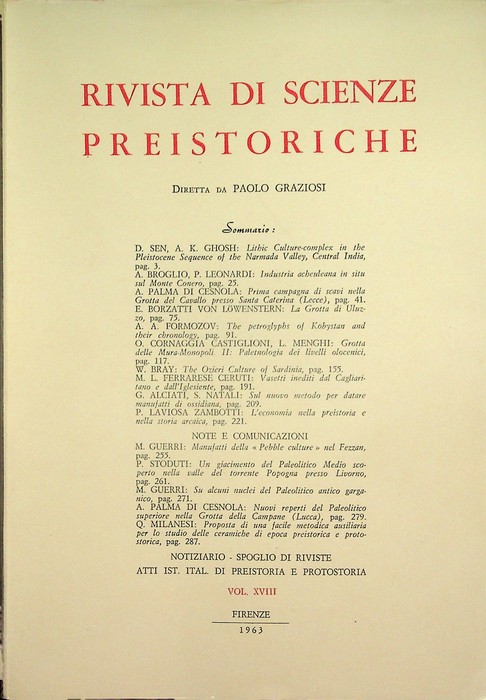 Rivista di scienze preistoriche: Vol. XVIII (1963).