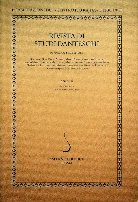 Rivista di studi danteschi: Anno X - Fascicolo 1 (gennaio-giugno …