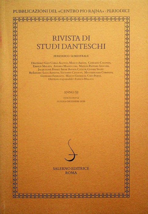 Rivista di studi danteschi: Anno XI - Fascicolo 2 (luglio-dicembre …