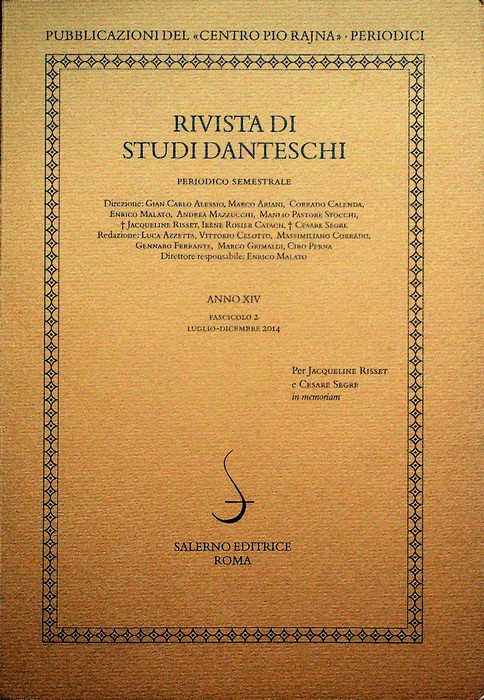 Rivista di studi danteschi: Anno XIV - Fascicolo 2 (luglio-dicembre …