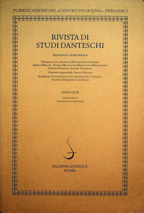Rivista di studi danteschi: Anno XVII - Fascicolo 1 (gennaio-giugno …