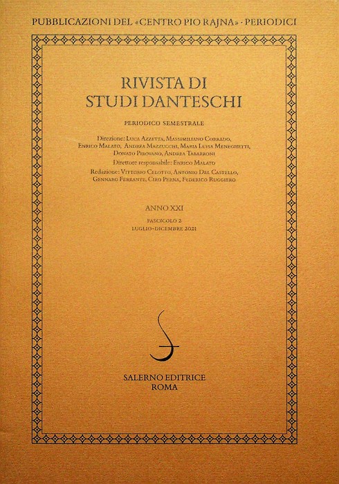 Rivista di studi danteschi: Anno XXI - Fascicolo 2 (luglio-dicembre …