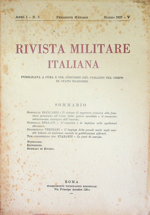 Rivista militare italiana: A. I - N. 3 (marzo 1927).