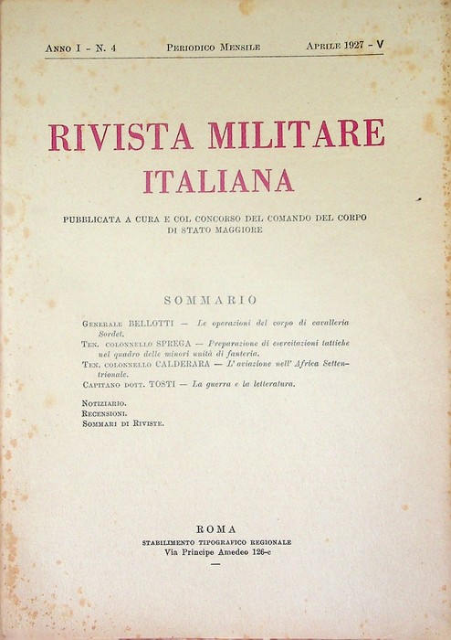 Rivista militare italiana: A. I - N. 4 (aprile 1927).