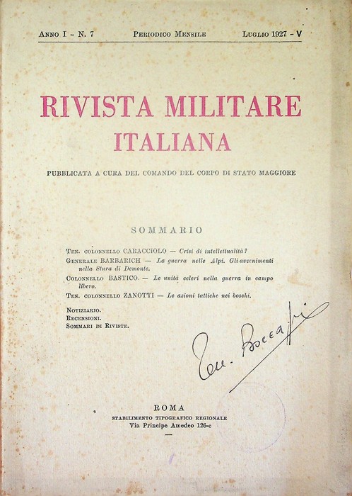 Rivista militare italiana: A. I - N. 7 (luglio 1927).