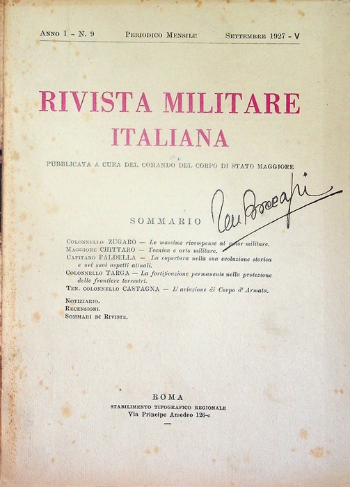 Rivista militare italiana: A. I - N. 9 (settembre 1927).