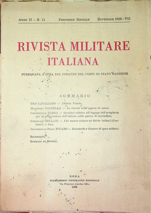 Rivista militare italiana: A. II - N. 11 (novembre 1928).