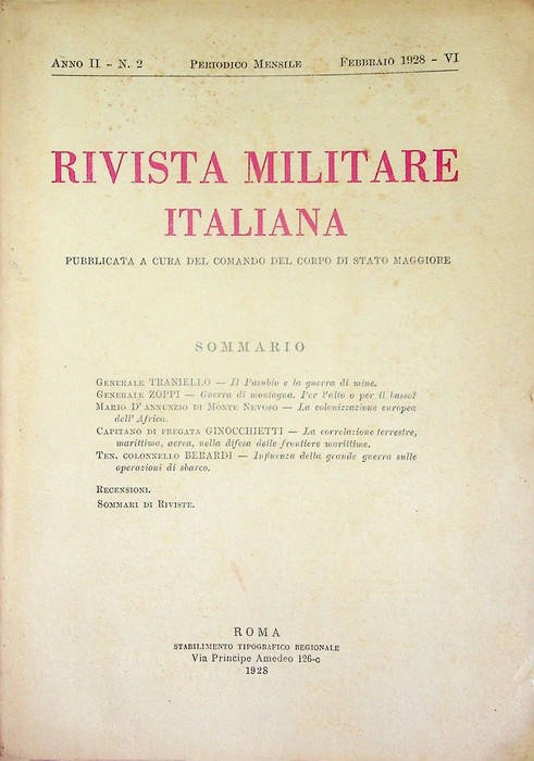 Rivista militare italiana: A. II - N. 2 (febbraio 1928).