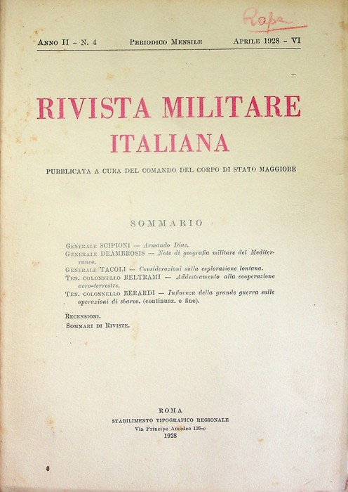Rivista militare italiana: A. II - N. 4 (aprile 1928).