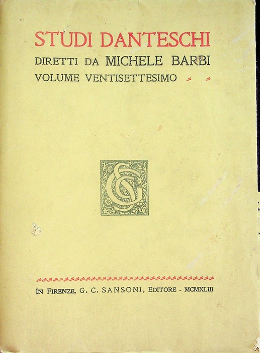 Studi danteschi: volume 27.