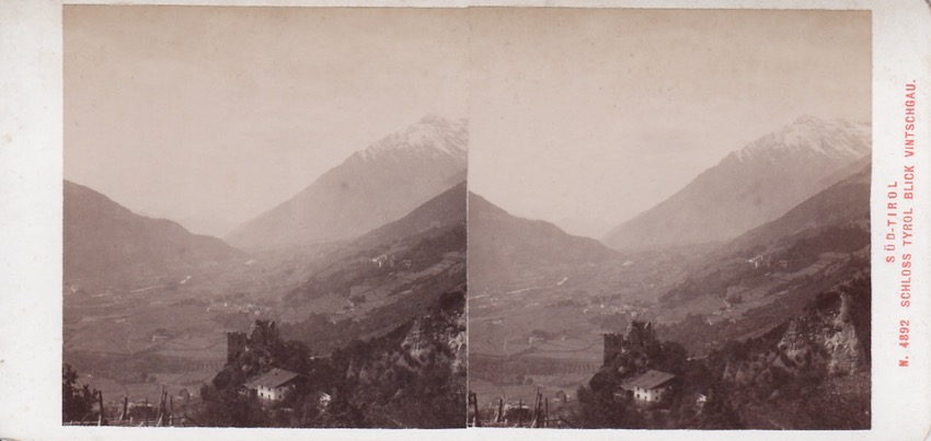 SÃ¼d-Tirol, Schloss Tyrol Blick Vintschgau, N: 4892.