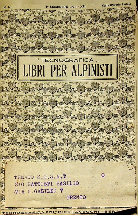 Tecnografia: libri per alpinisti: IÂ° semestre 1934.