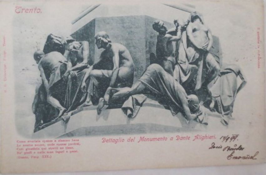 Trento - Dettaglio del Monumento a Dante Alighieri.